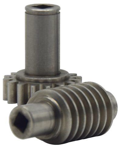 Turned shaft and worm from a turning-milling compound machine