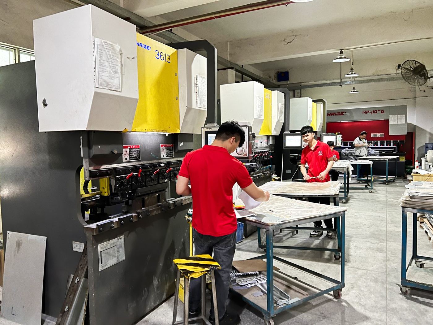 Sheet metal stamping and forming line