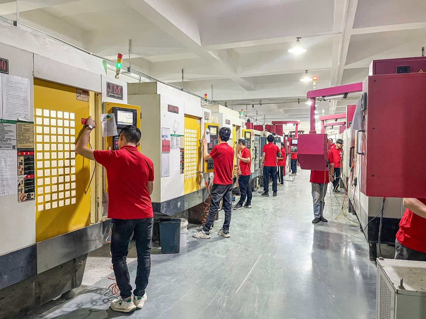 CNC machining workshop at the Suzhou production base